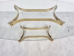 Vintage Lucite and Brass Dining Table, 1970s