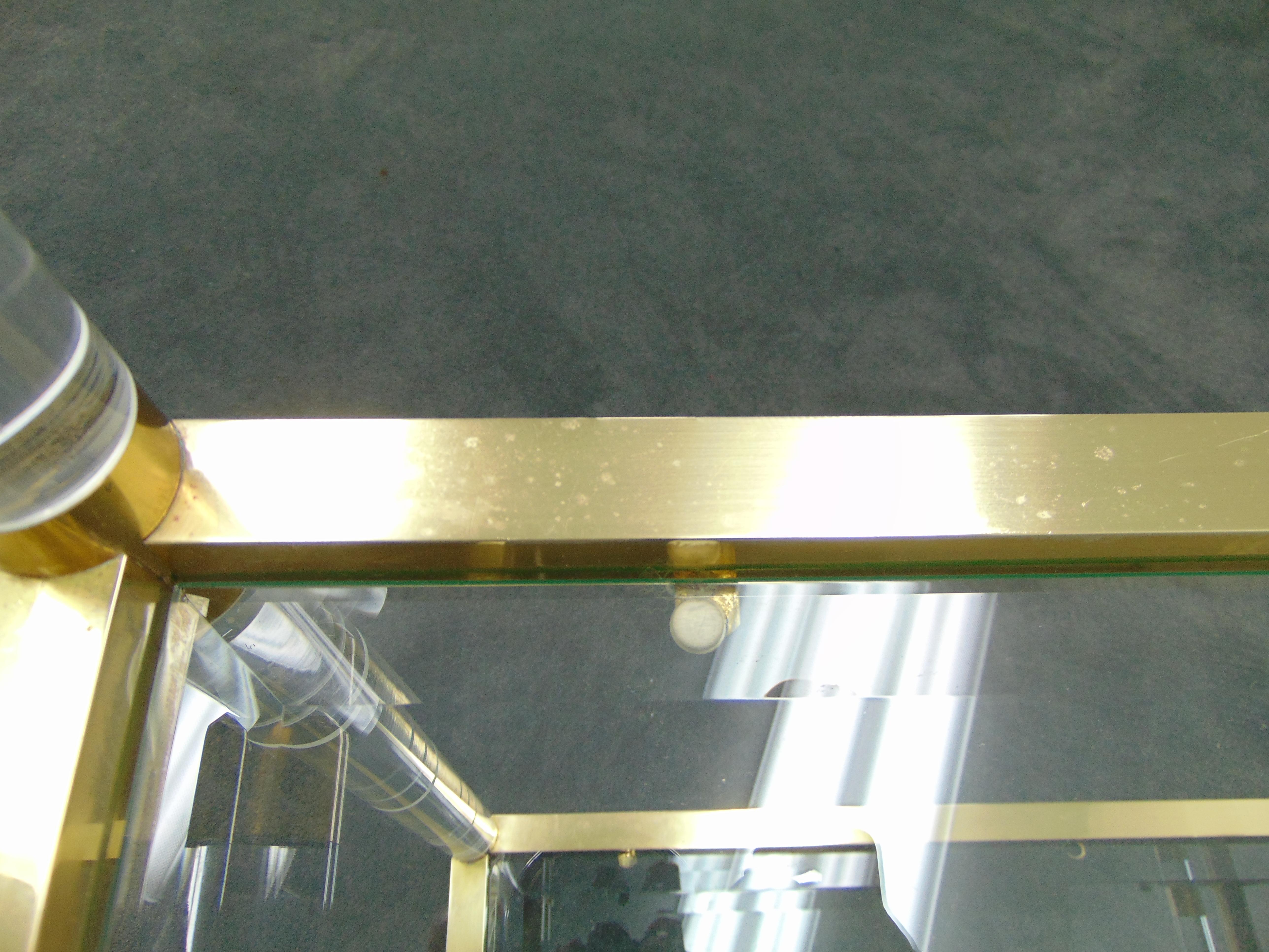 Vintage Lucite and Brass Rolling Bar Cart by Charles Hollis Jones 5