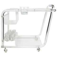 Vintage Lucite and Chrome Bar Cart