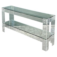 Vintage Lucite and Chrome Console Table