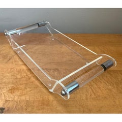 Vintage Lucite and Chrome Tray
