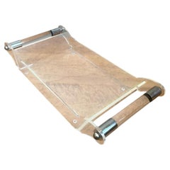 Vintage Lucite and Chrome Tray