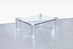Vintage Lucite and Glass Coffee Table by Karl Springer