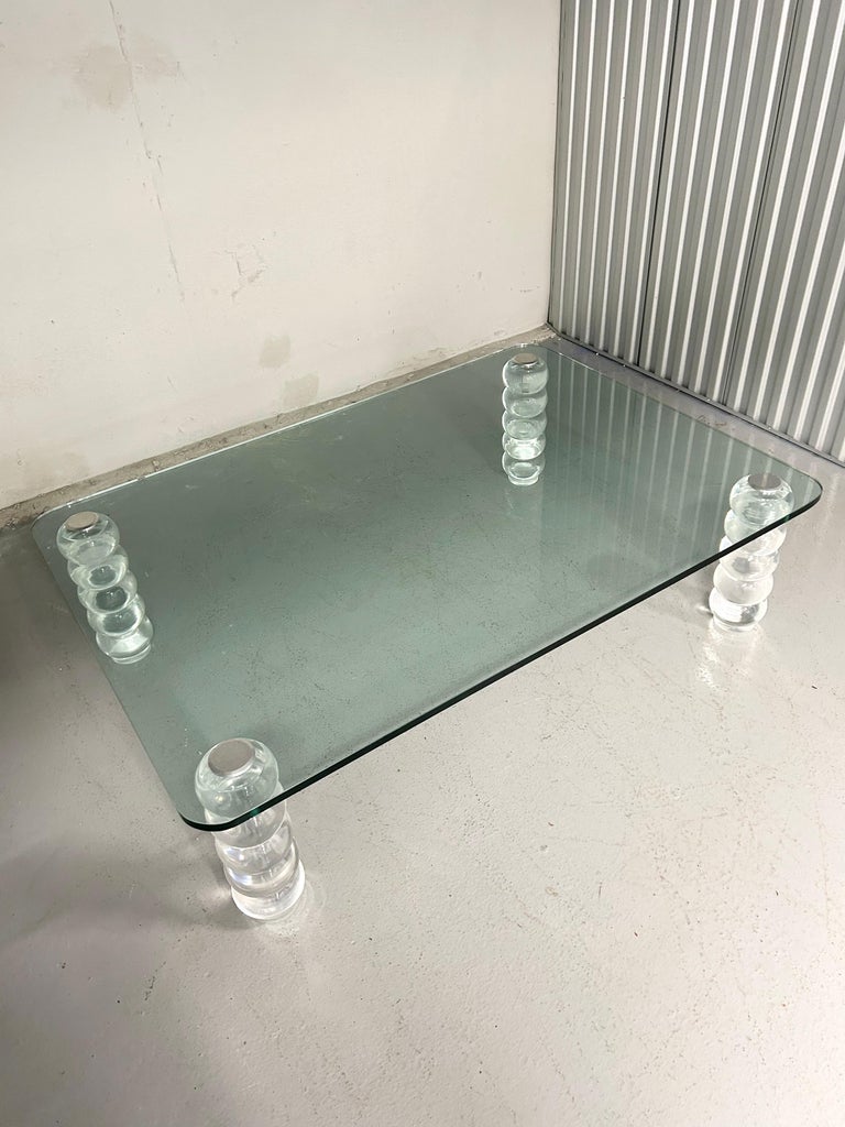Vintage Lucite and Glass Coffee Table For Sale at 1stDibs