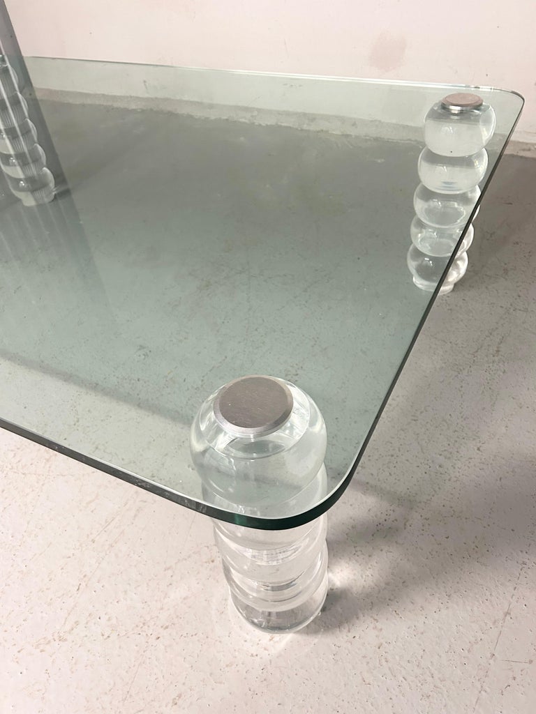 Vintage Lucite and Glass Coffee Table For Sale at 1stDibs