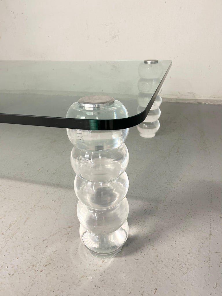 Vintage Lucite and Glass Coffee Table For Sale at 1stDibs