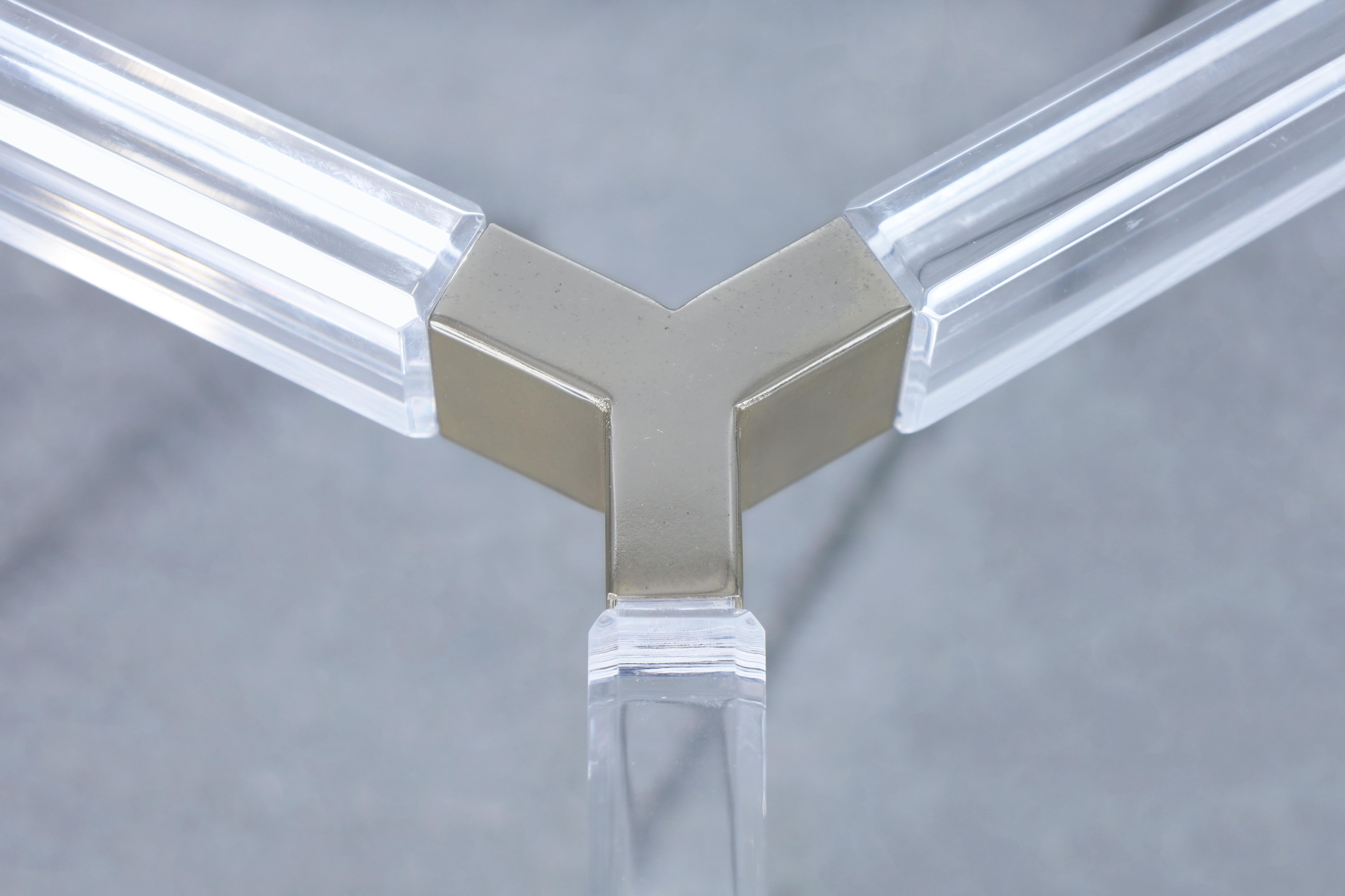 Vintage Lucite and Nickle Side Tables by Charles Hollis Jones For Sale 4