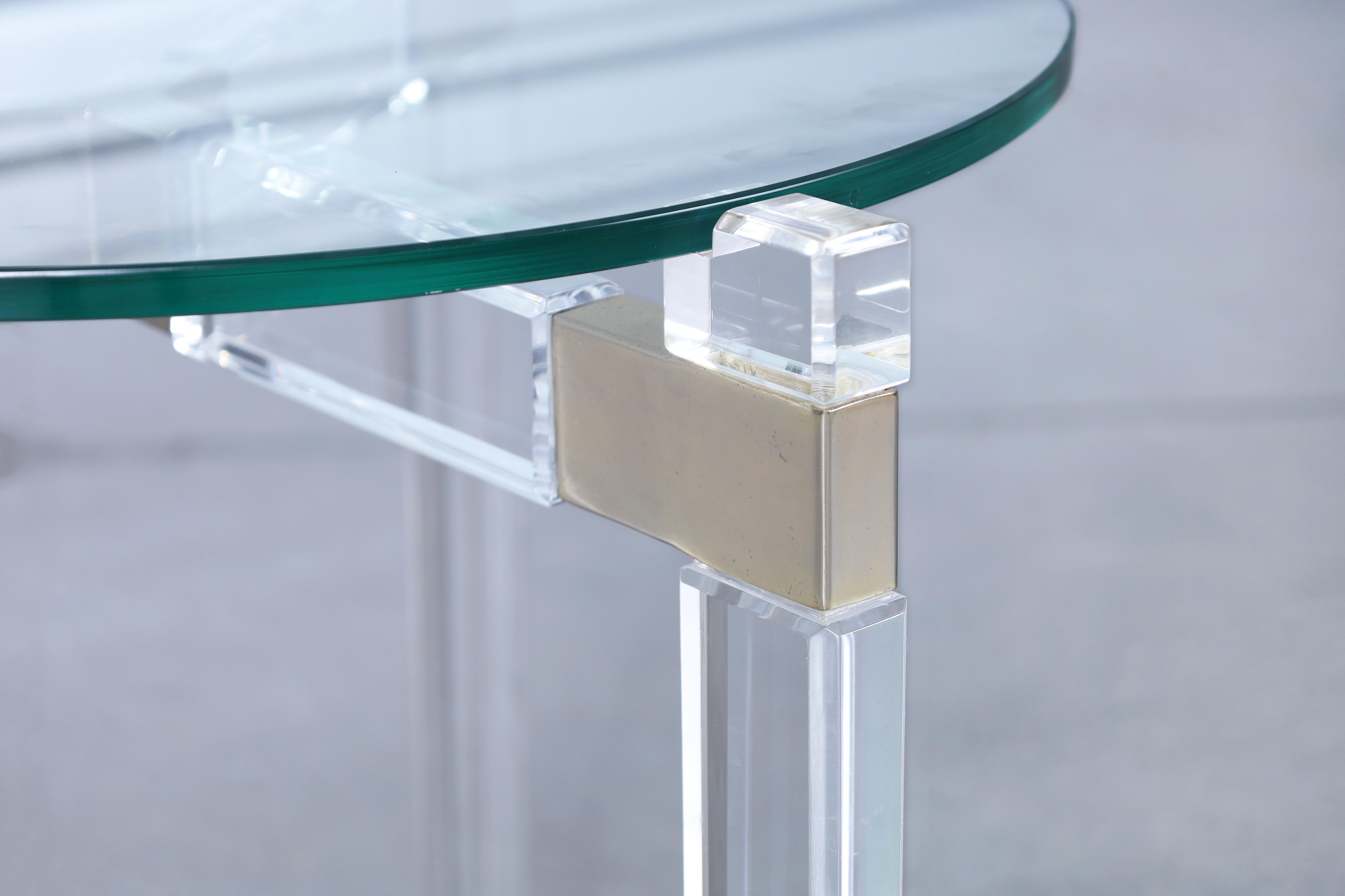 Vintage Lucite and Nickle Side Tables by Charles Hollis Jones For Sale 1