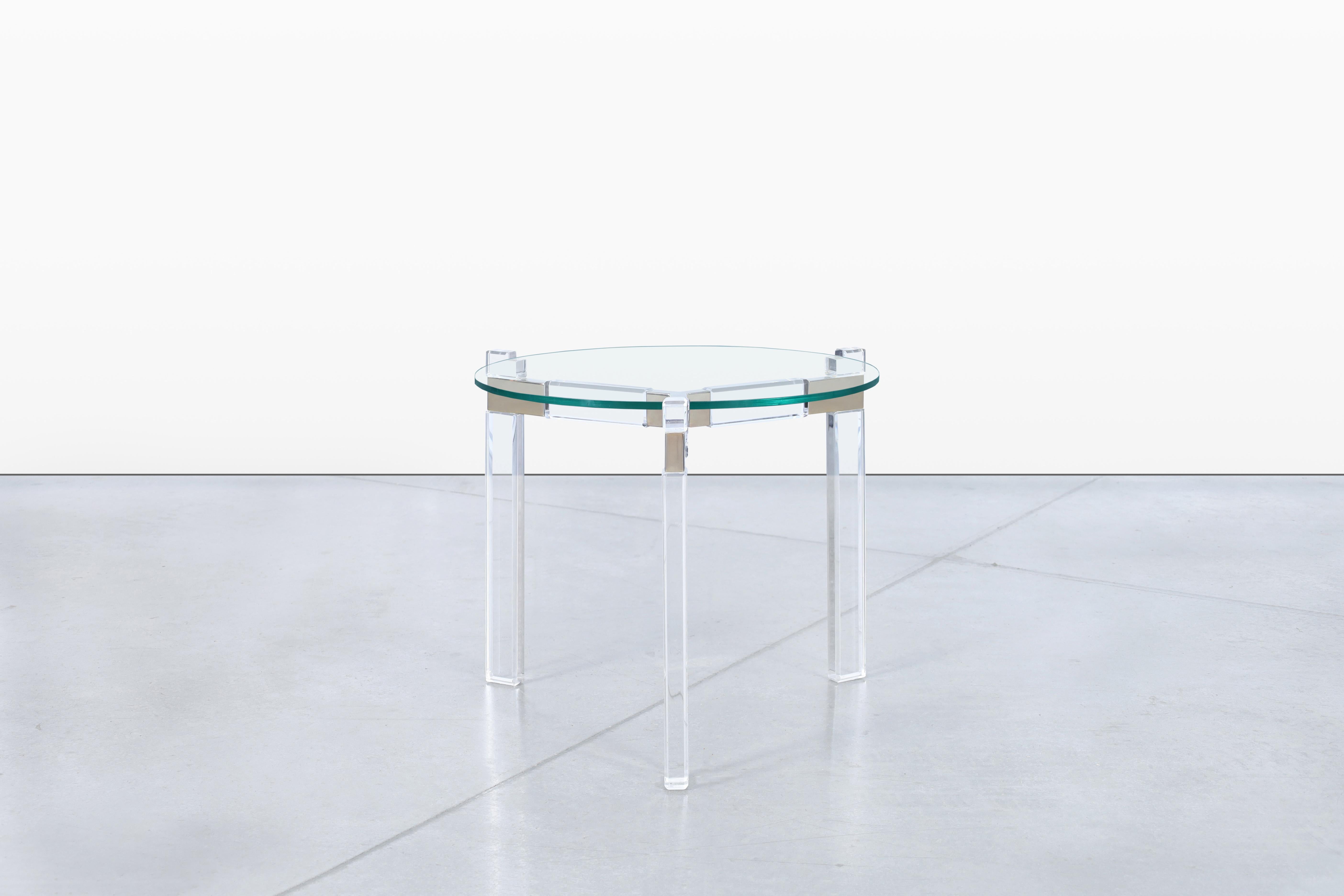 Vintage Lucite and Nickle Side Tables by Charles Hollis Jones For Sale 2