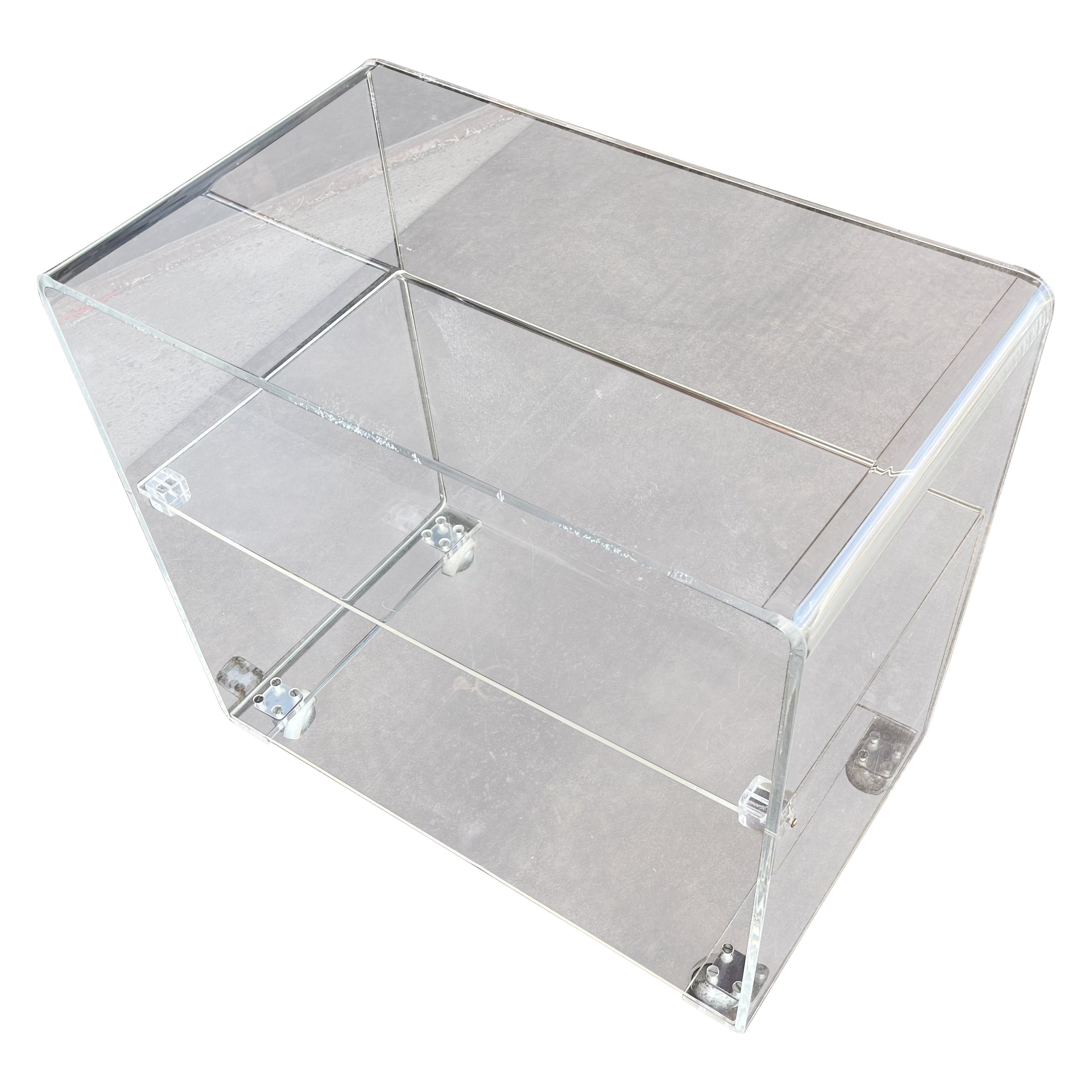 Vintage Lucite Bar Serving Rolling Cart circa 1970's