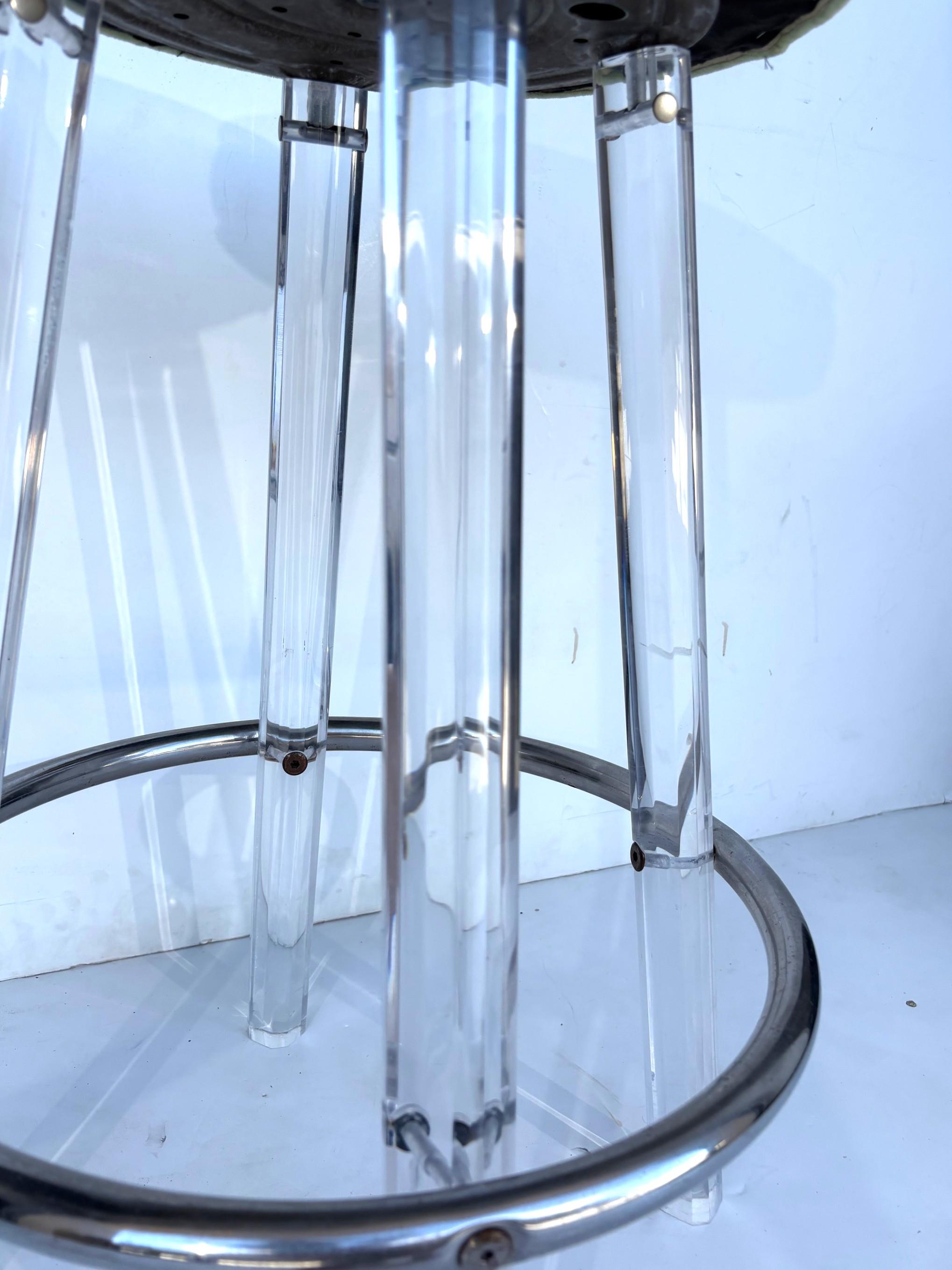 Vintage Lucite Barstools Set of 3 In Good Condition For Sale In Pomona, CA
