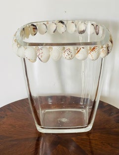 Vintage Lucite Basket with Sea Shells