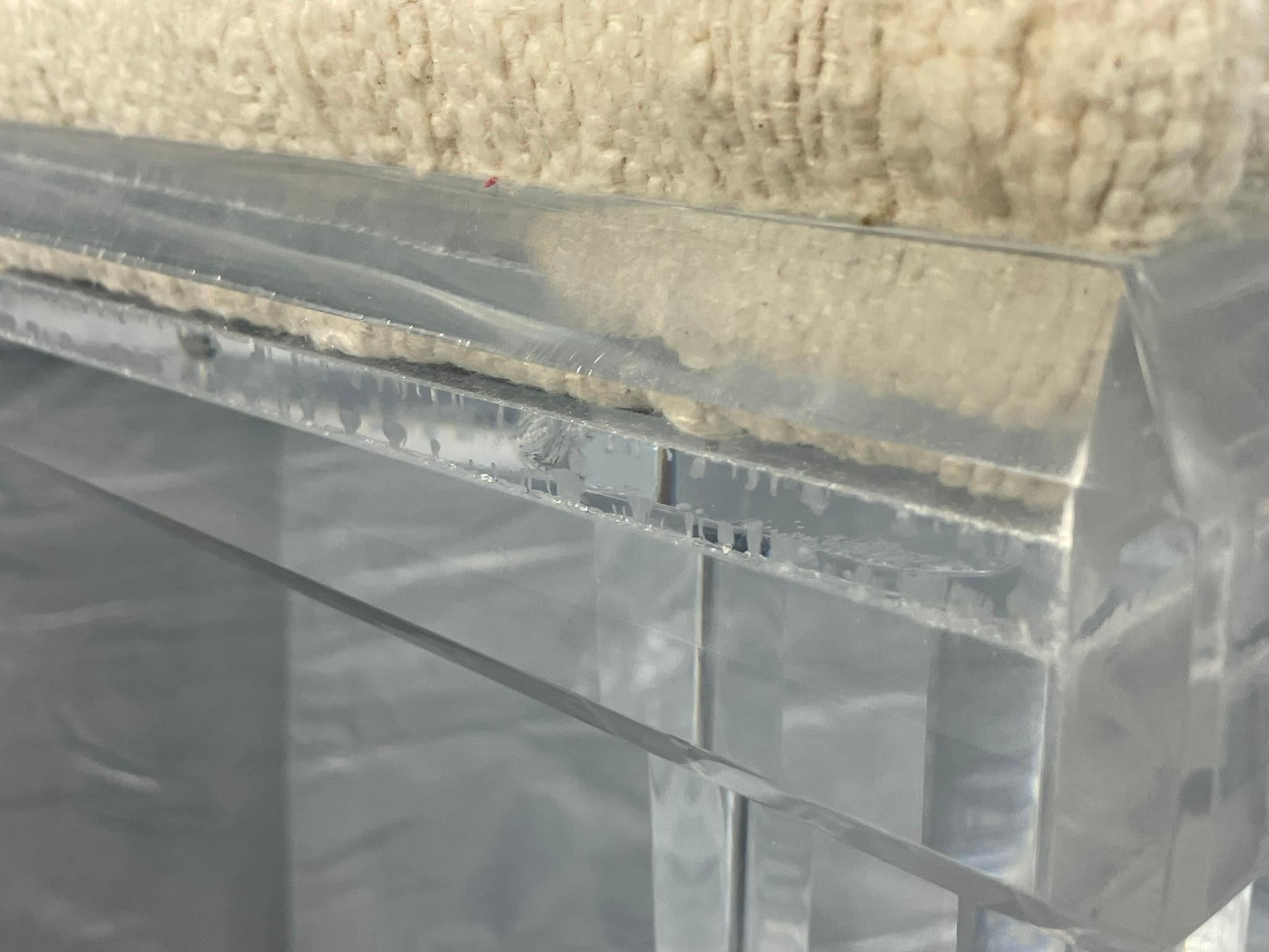 Panchina vintage in lucite, design americano degli anni '70 nello stile di Charles Hollis Jones in vendita 10