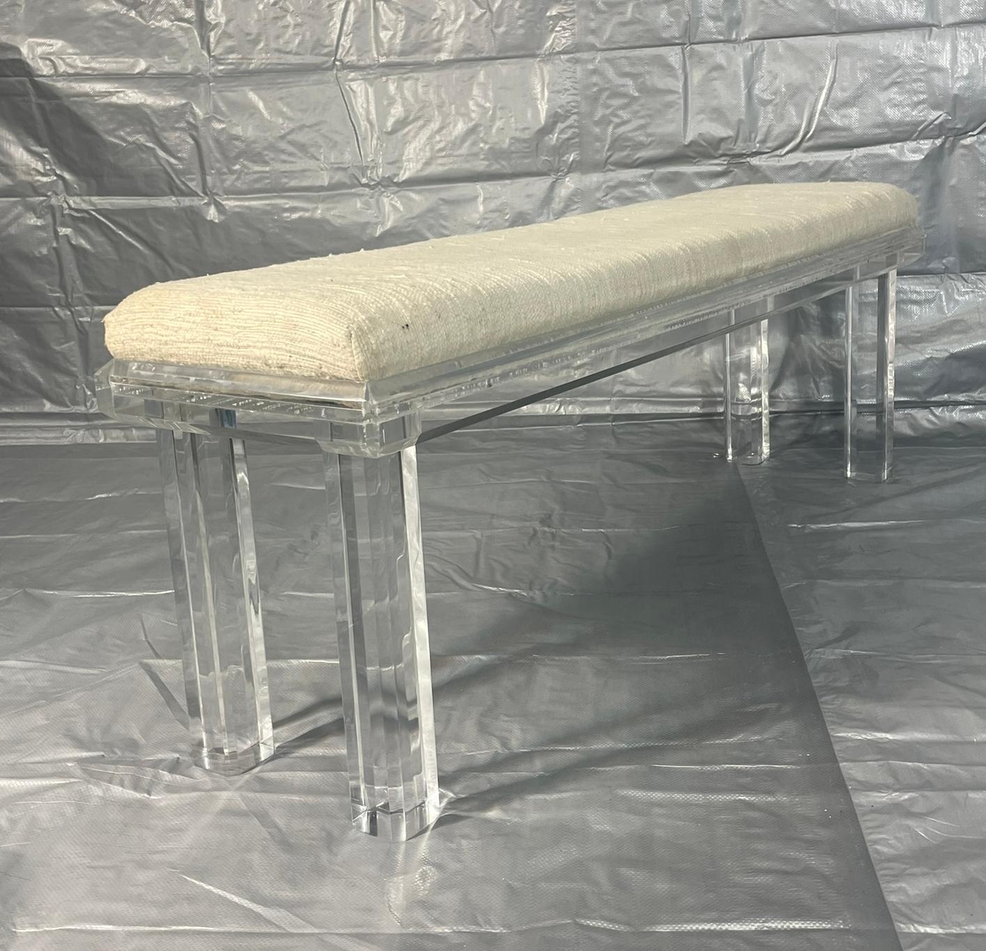Mid-Century moderno Panchina vintage in lucite, design americano degli anni '70 nello stile di Charles Hollis Jones in vendita