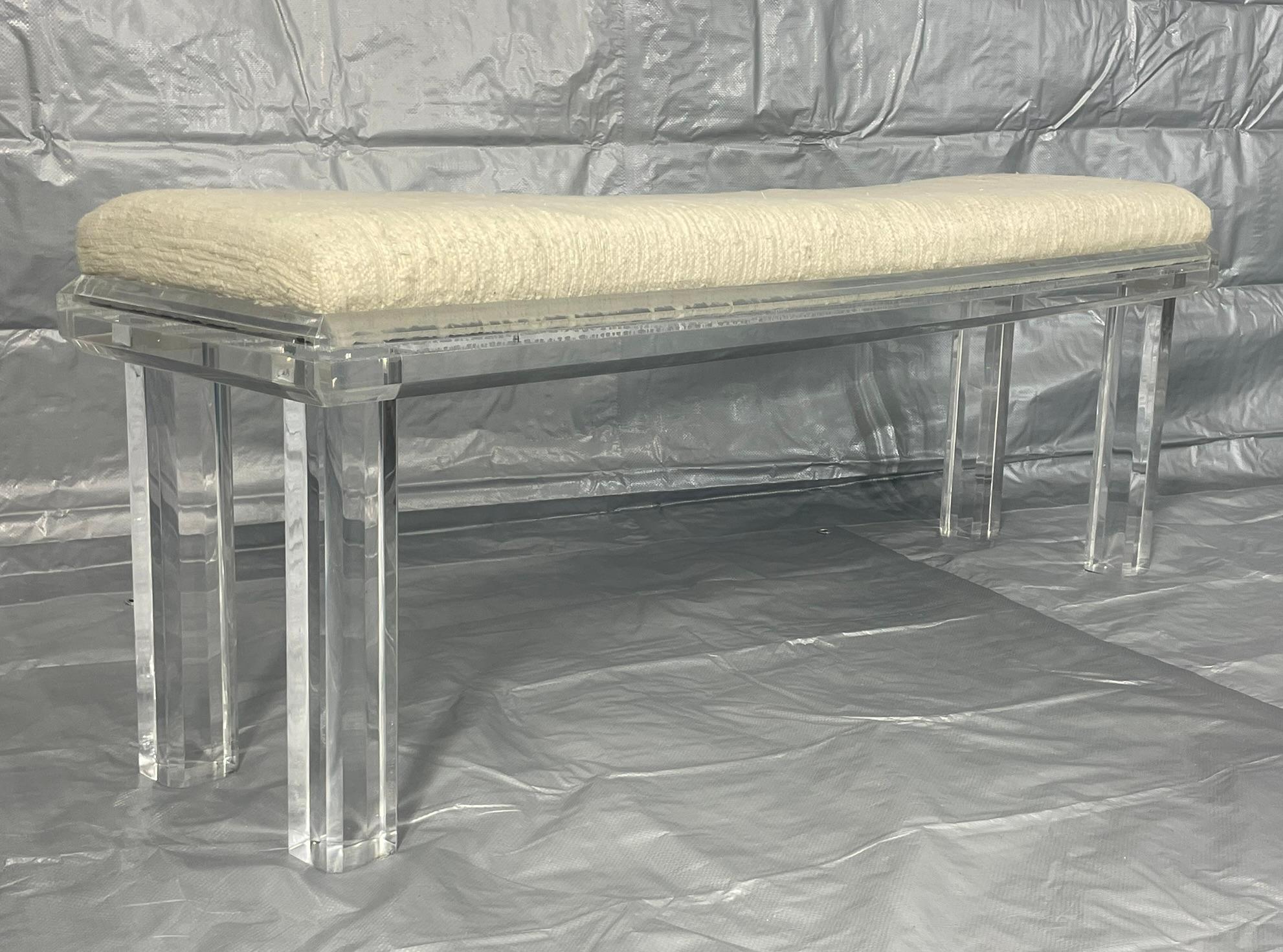 Fine XX secolo Panchina vintage in lucite, design americano degli anni '70 nello stile di Charles Hollis Jones in vendita