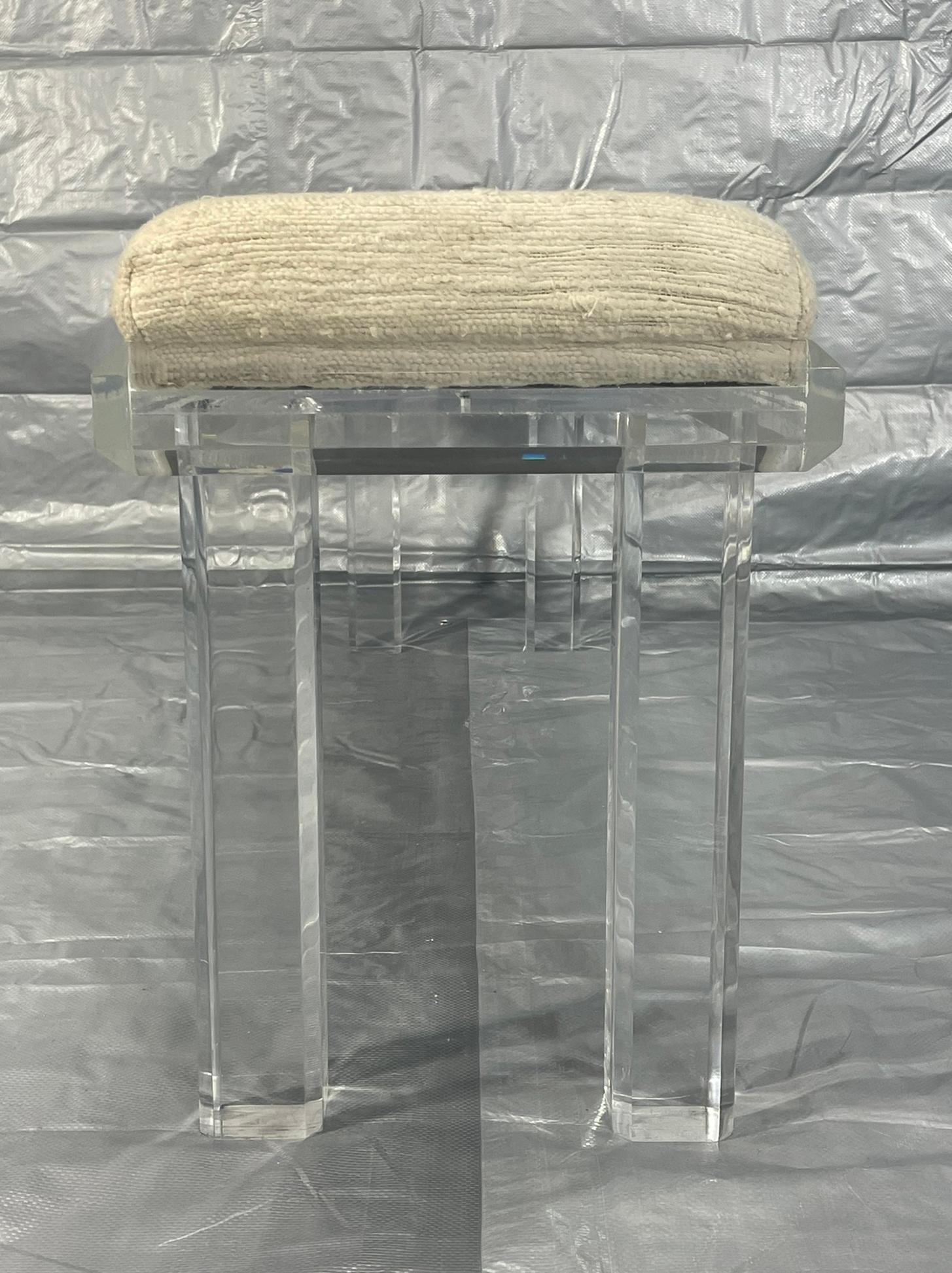 Lucite Panchina vintage in lucite, design americano degli anni '70 nello stile di Charles Hollis Jones in vendita