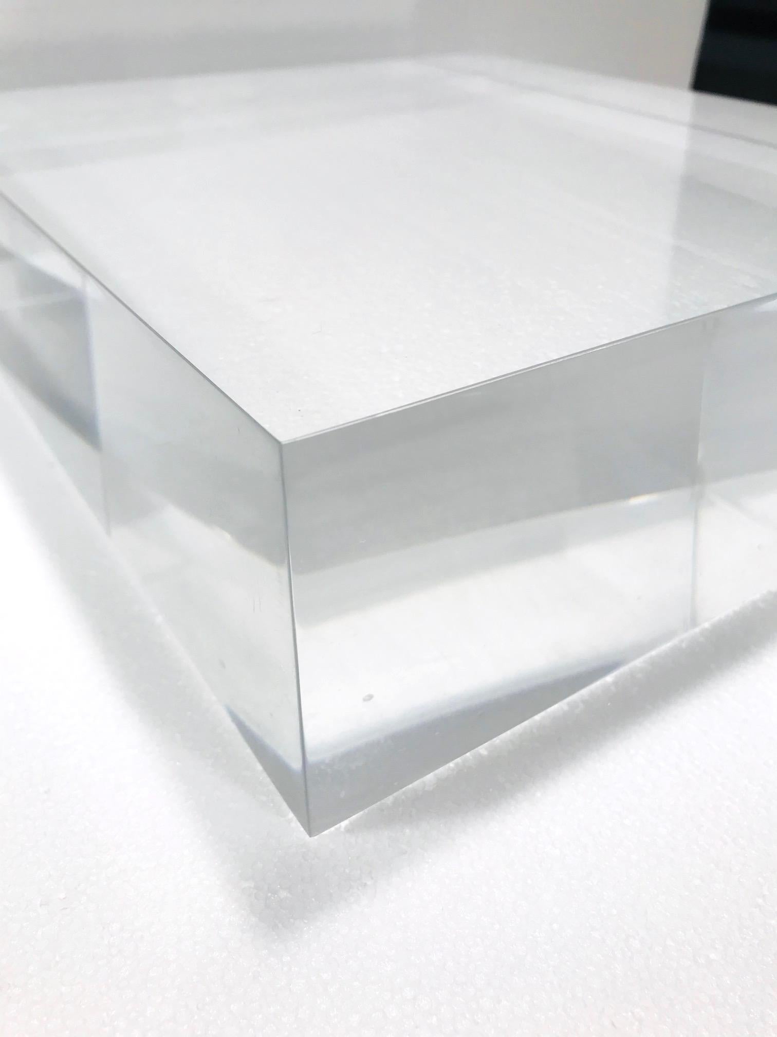 Vintage Lucite Block Pedestal Base Riser for Sculptures, c. 1970's 2