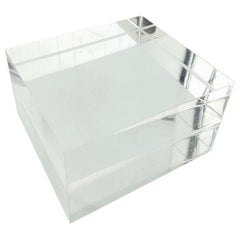 Vintage Lucite Block Pedestal Base Riser for Sculptures, c. 1970's