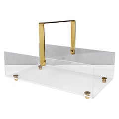 Portariviste d'epoca in lucite e ottone David Lange