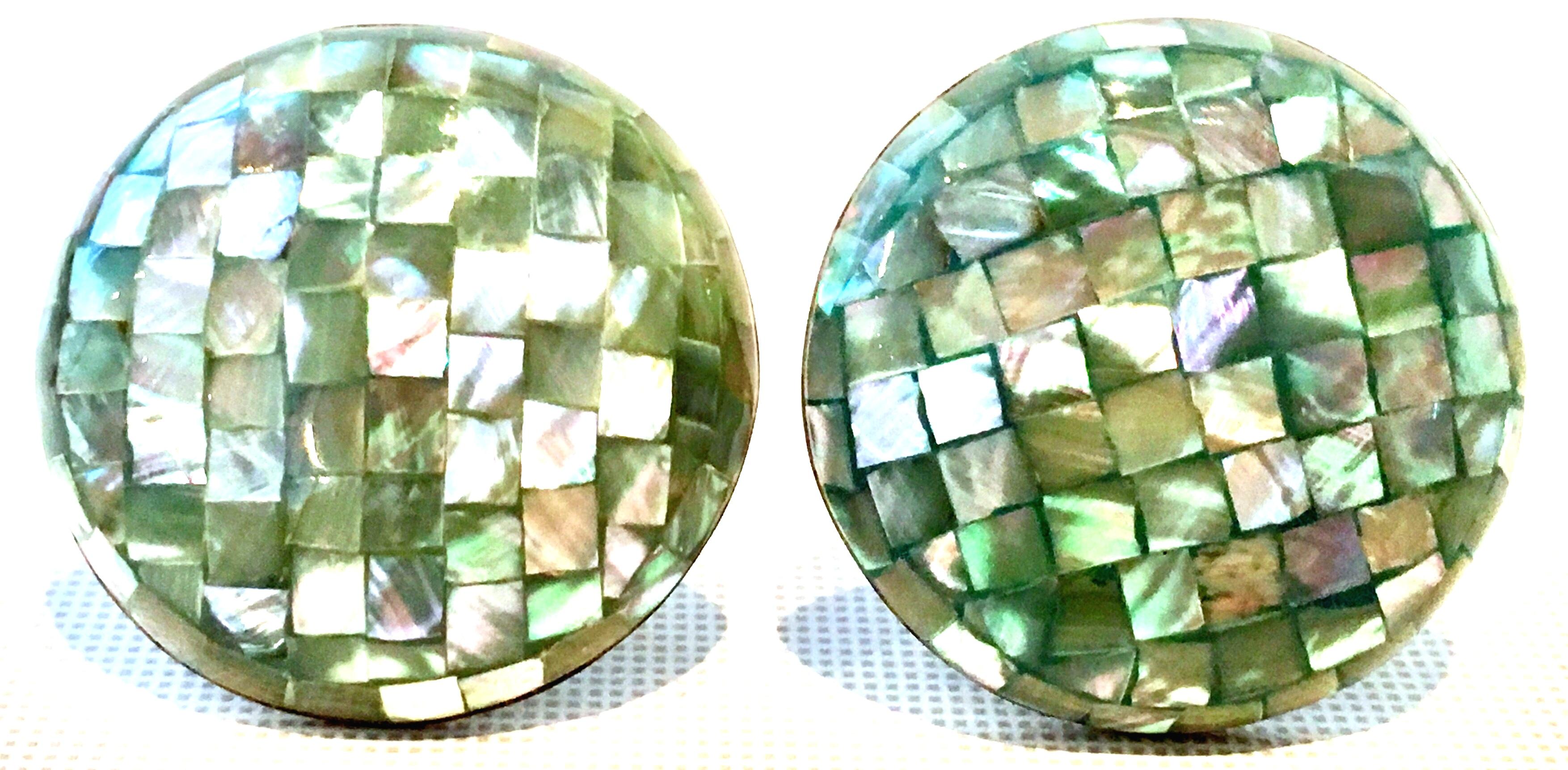 20th Century Lucite Cased Abalone Micro Mosaic 