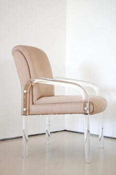 Sedia vintage in lucite di Leon Frost per Lion in Frost, per una tappezzeria personalizzata