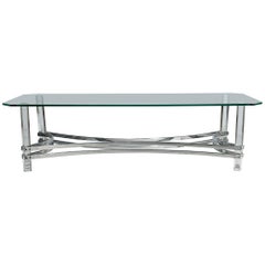 Retro Lucite / Chrome Coffee Table Attributed to Charles Hollis Jones