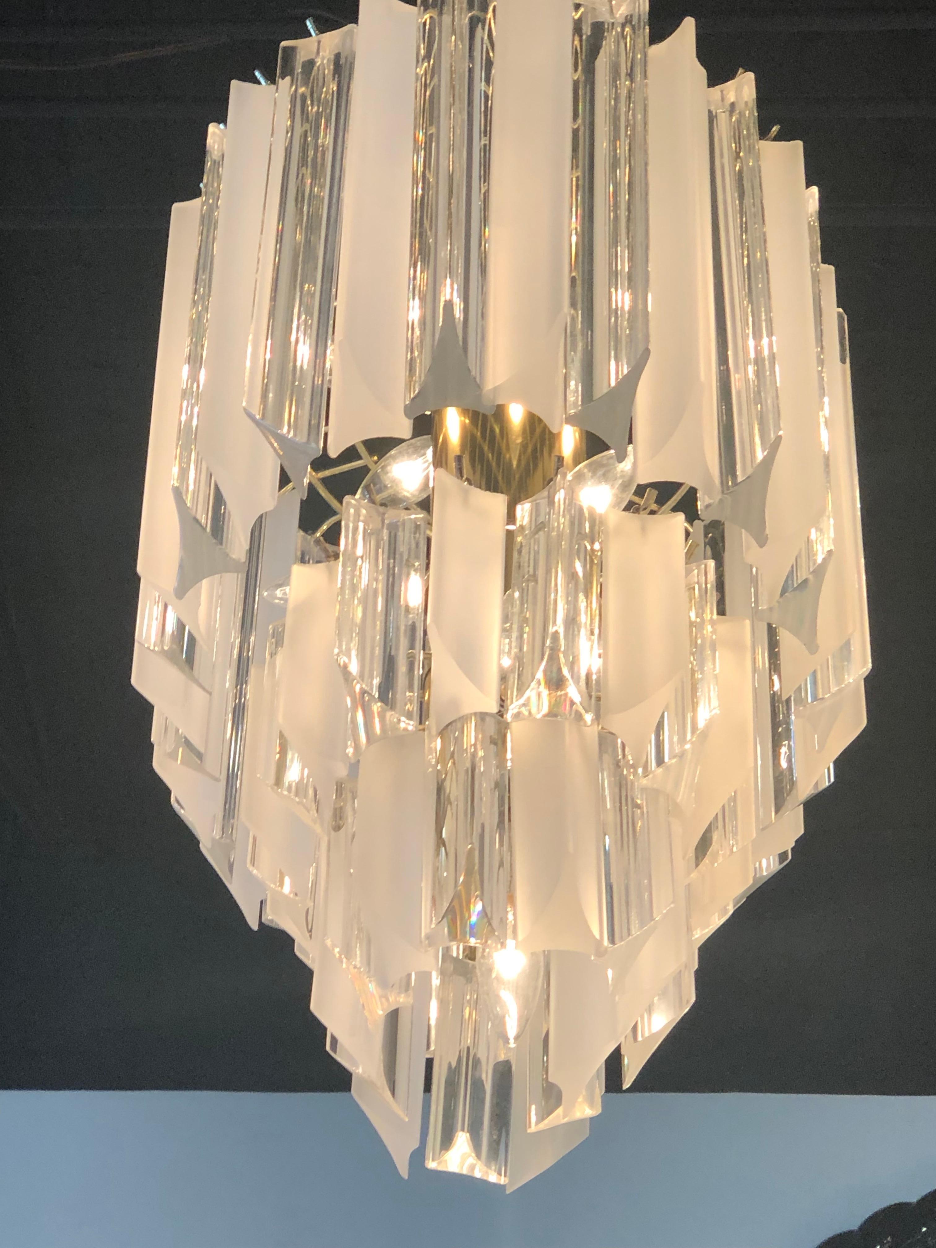 Details about   Clear Leucite Acrylic Chandelier 3 sided rectangular hanging piece 6.25"x1.375" 