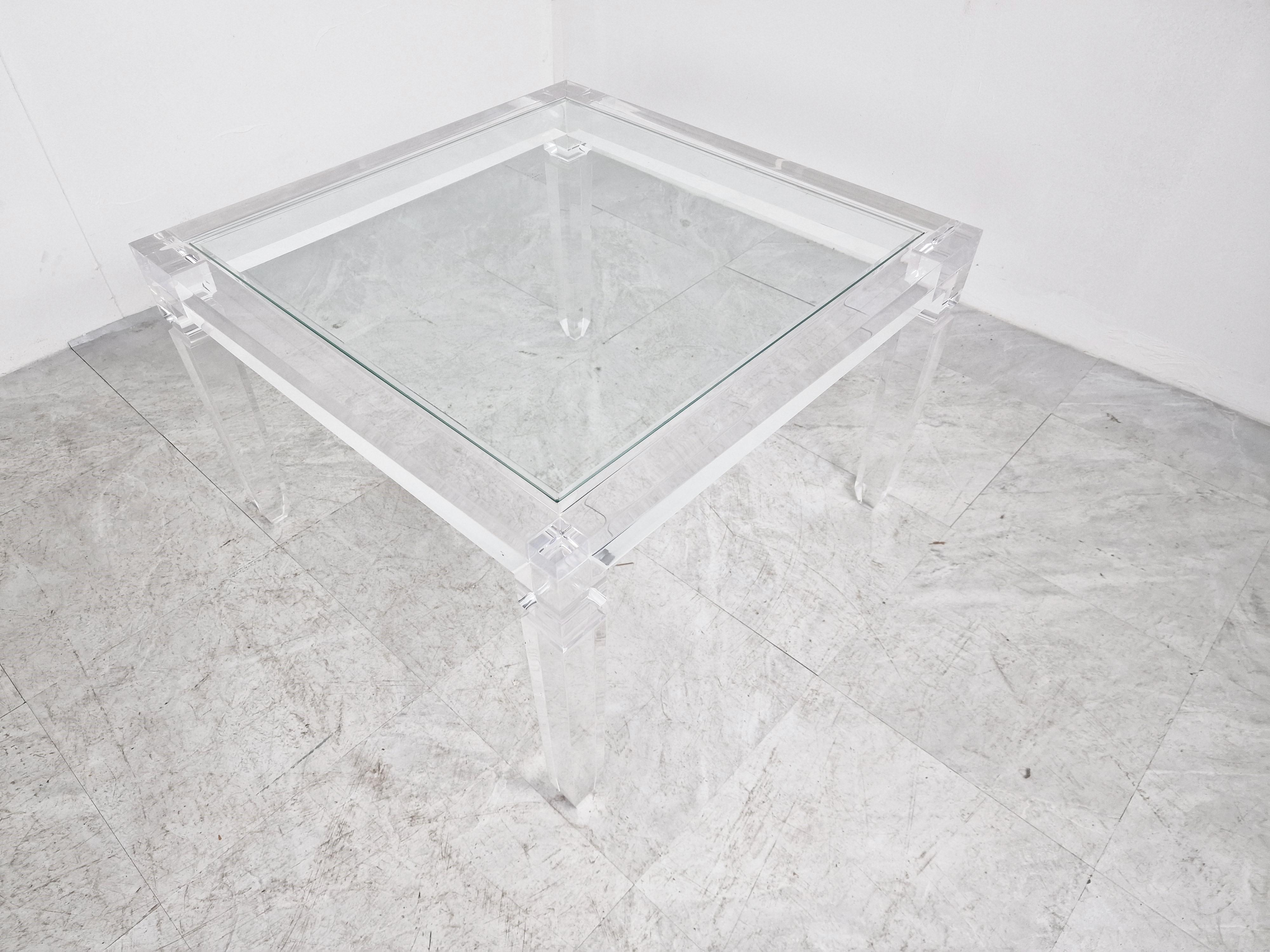 Neoclassical Vintage Lucite Coffee Table, 1990s For Sale