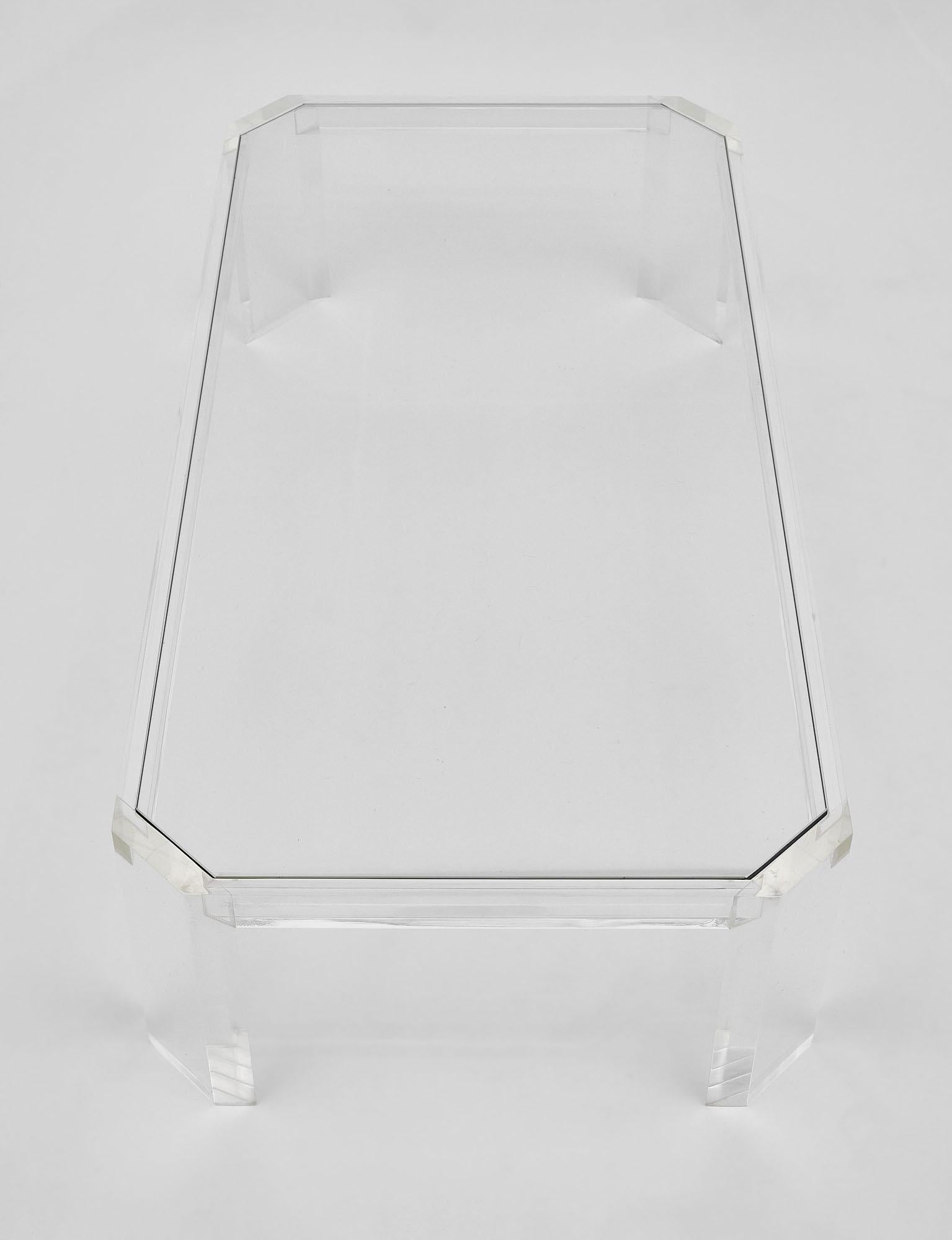 Glass Vintage Lucite Coffee Table