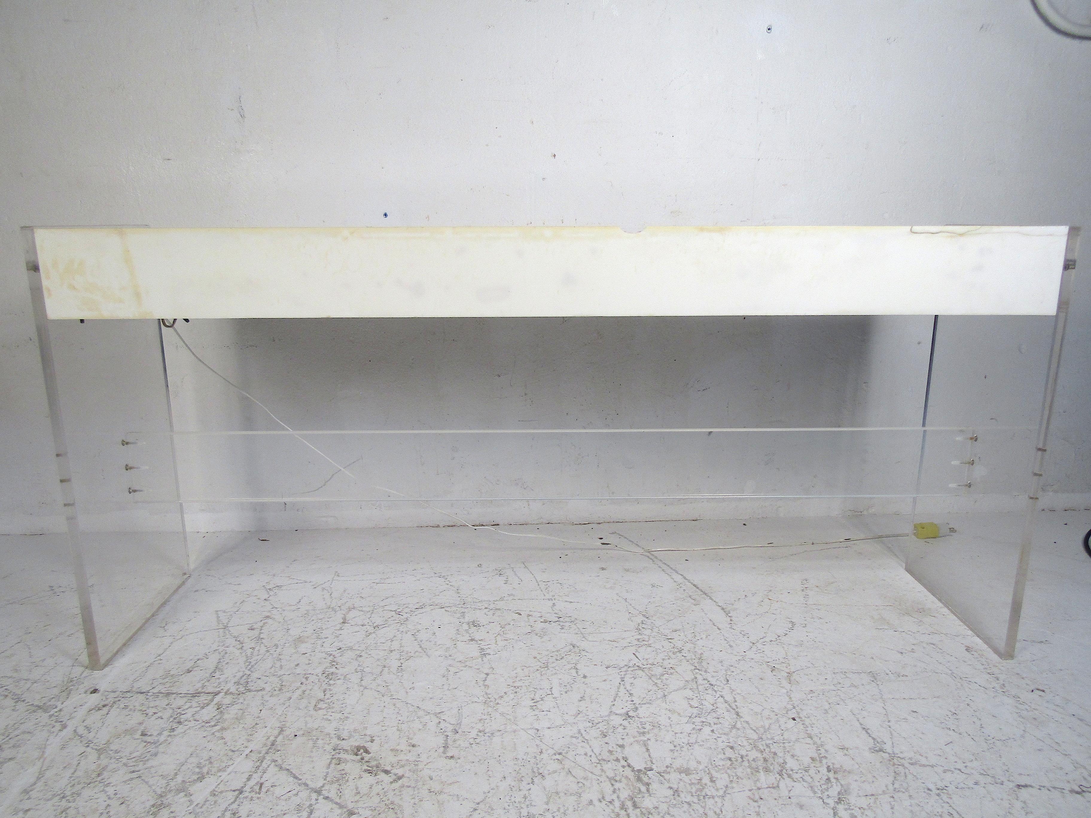 Vintage Lucite Console with Stool 1