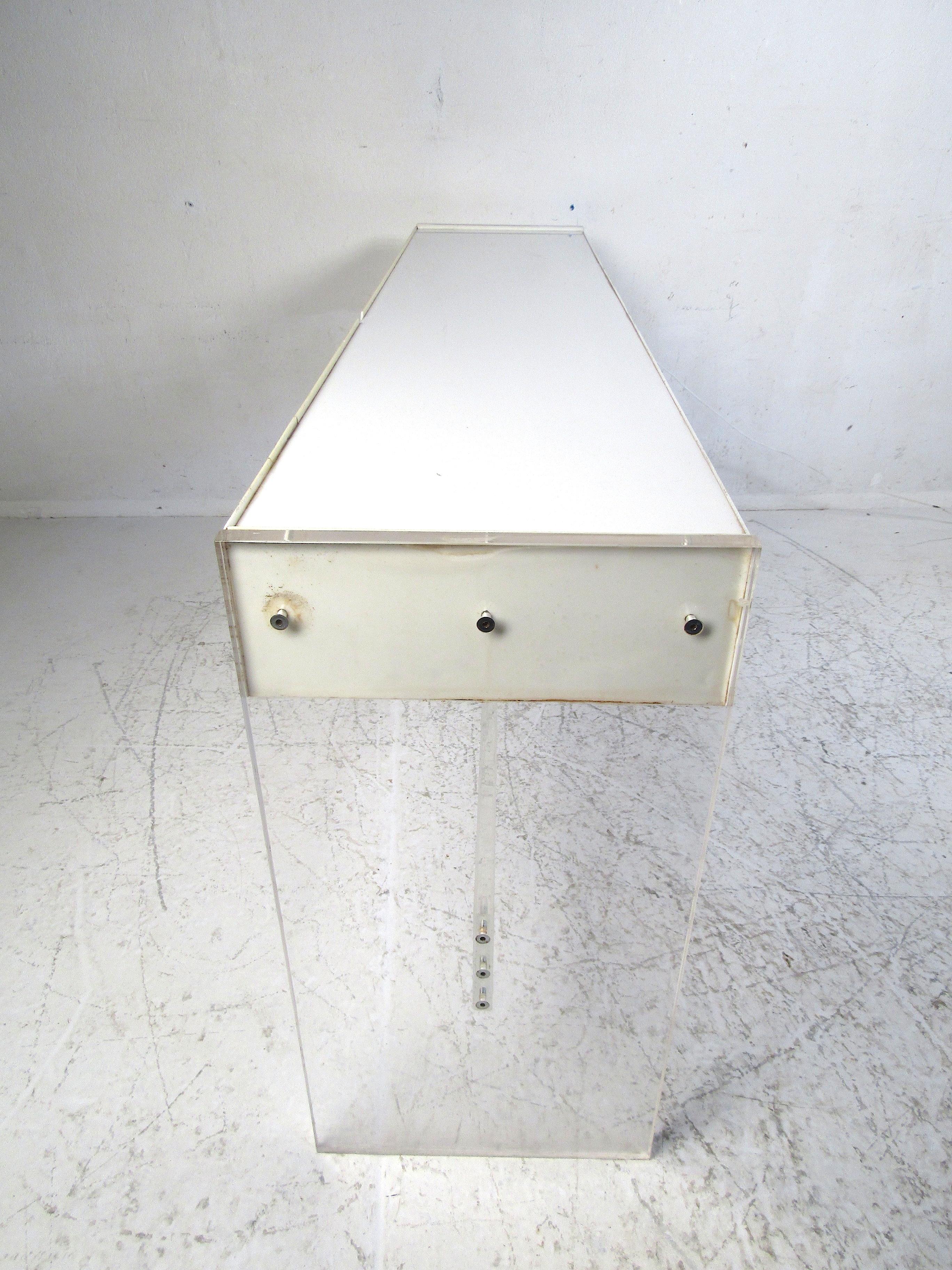 Vintage Lucite Console with Stool 2