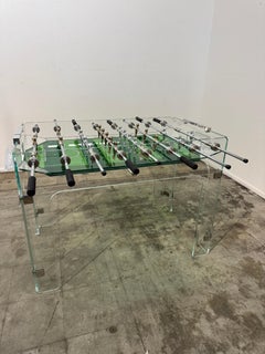 Vintage Lucite & Crystal Glass Foosball Table, Italy, 1970s