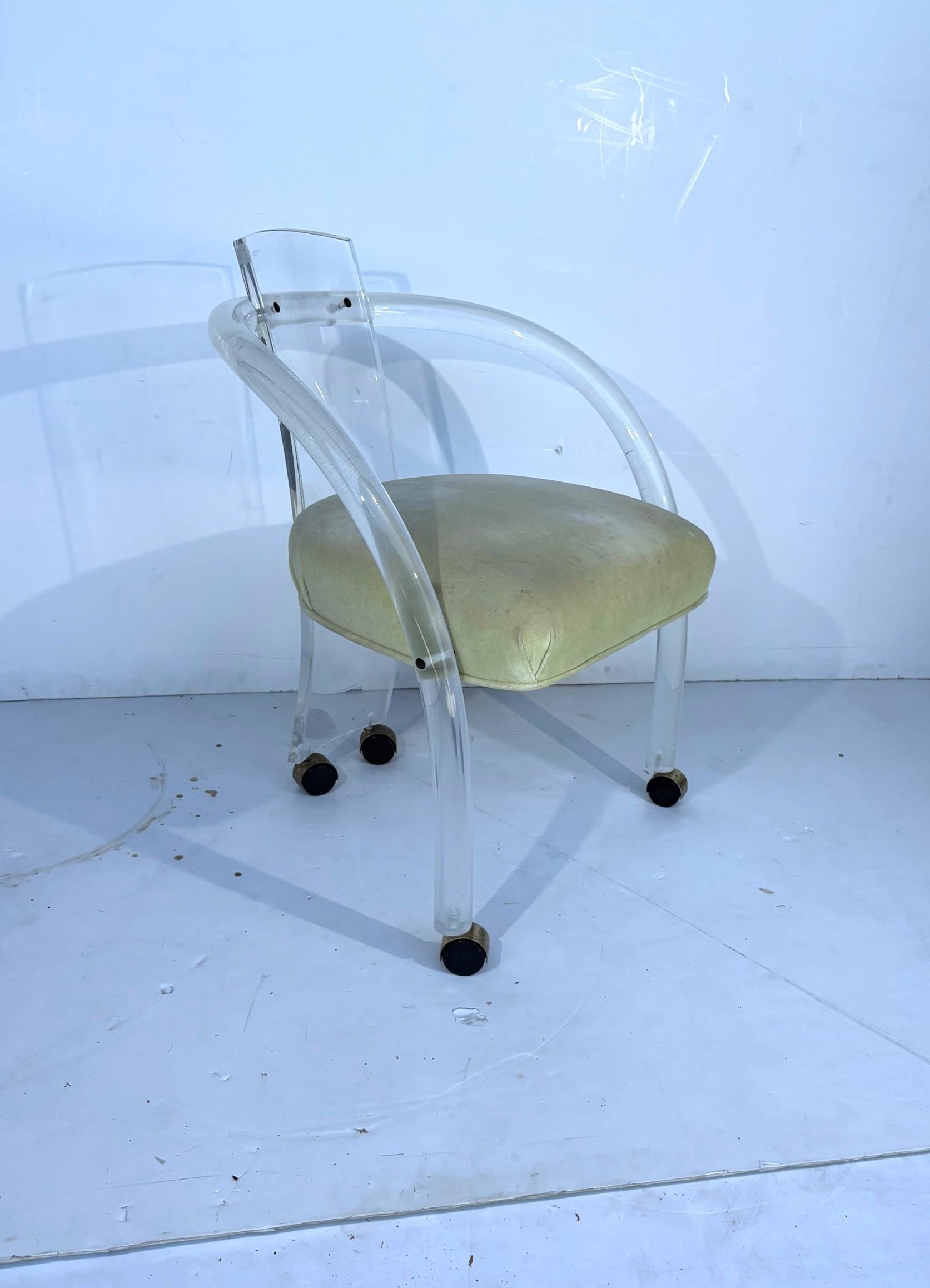 American Vintage Lucite Dining Chairs Set of 4 For Sale