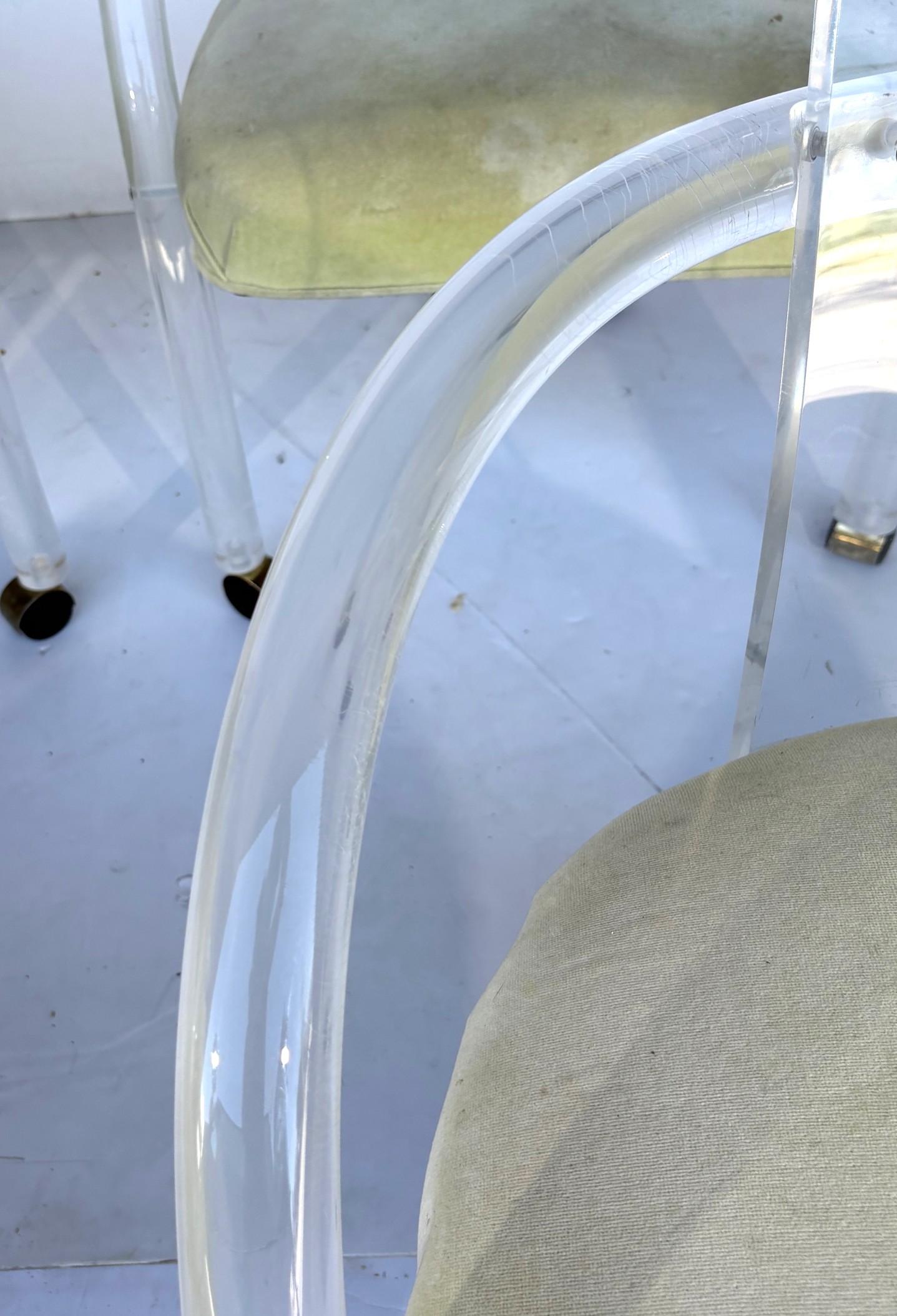Late 20th Century Vintage Lucite Dining Chairs Set of 4 For Sale