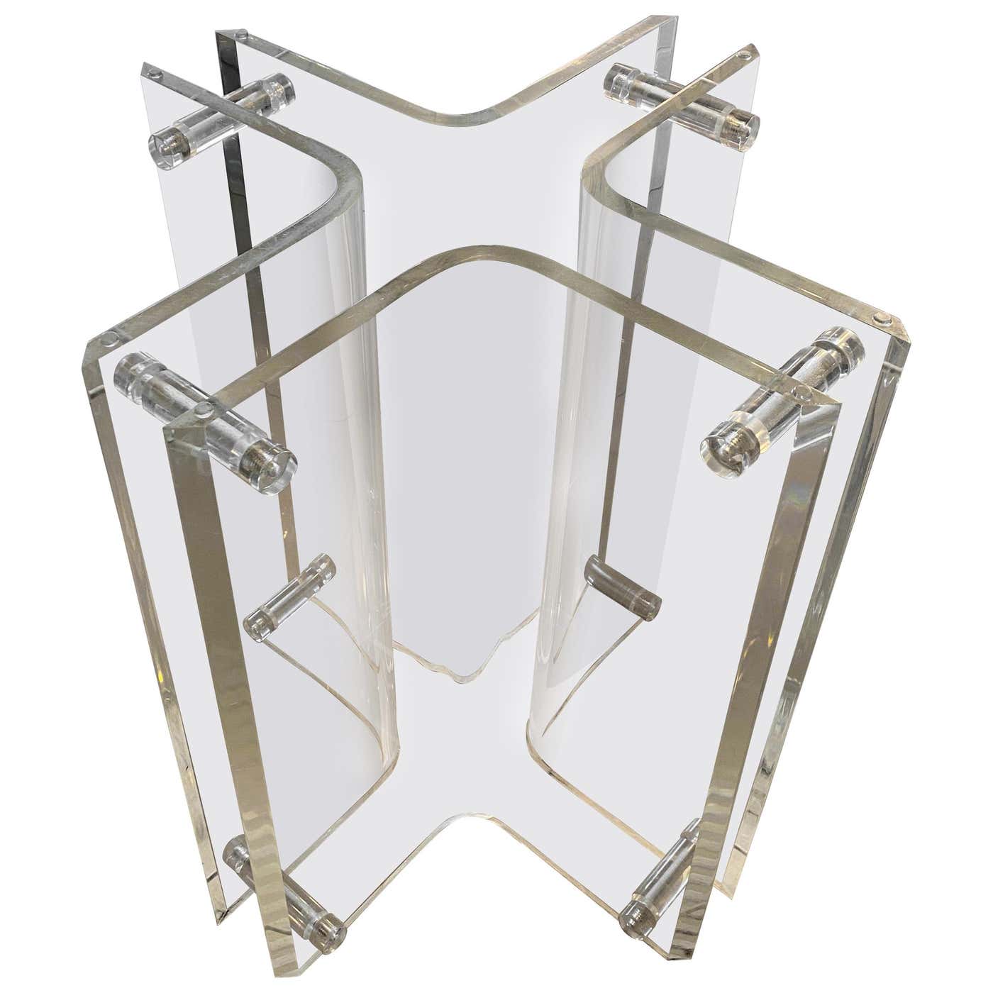 Vintage lucite Dining, Entry or Center Table Base Geometric Peg For ...