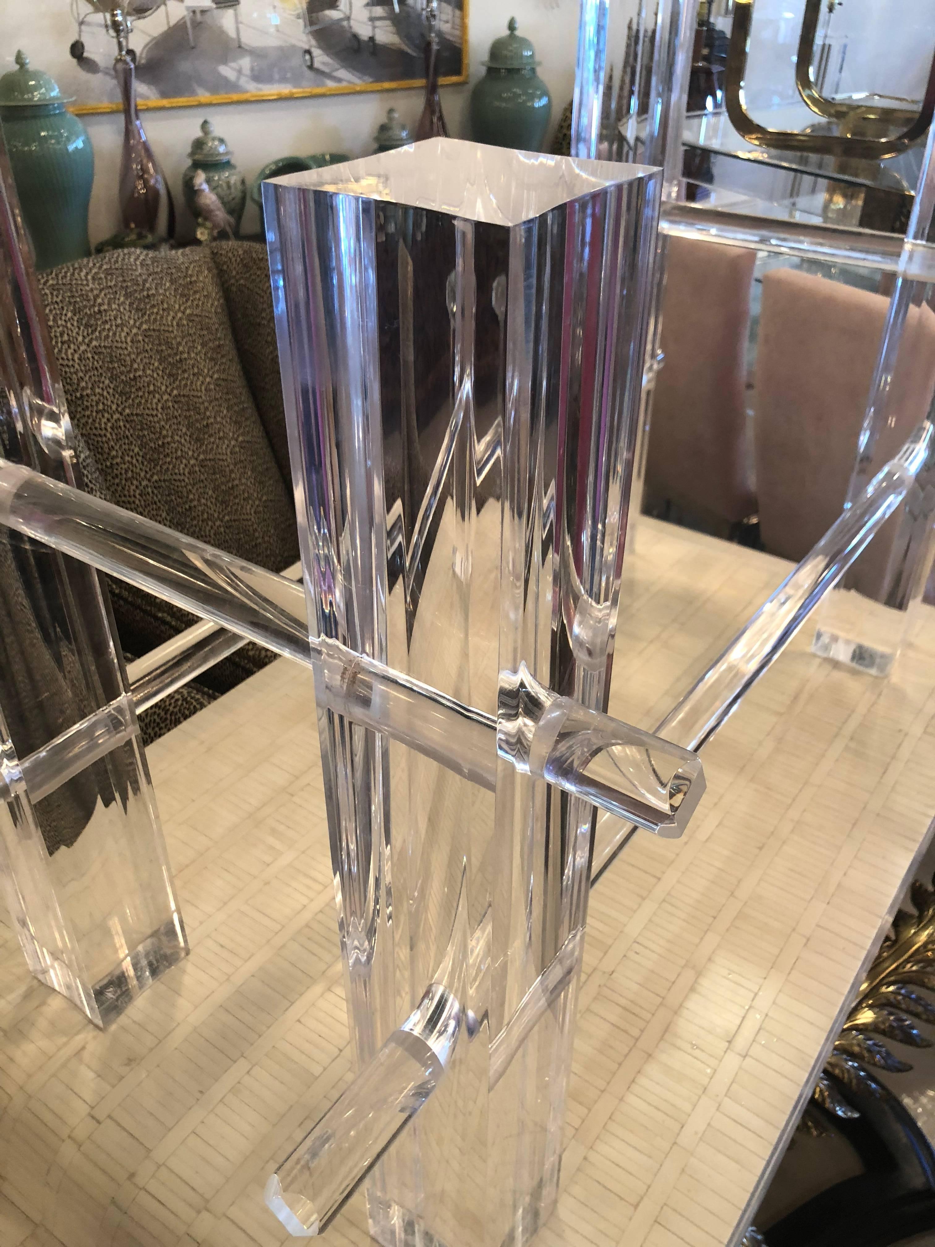 lucite dining table base