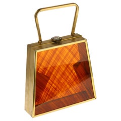 Vintage Lucite Evening Clutch Flyover New York Circa 1950 Porcellana e Agata