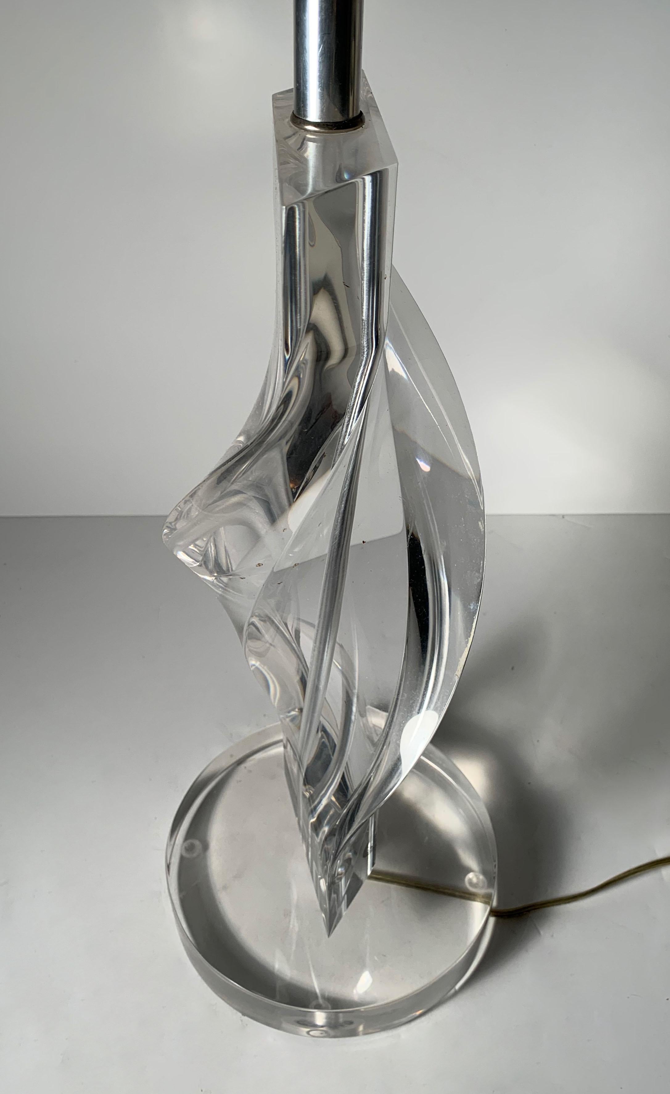 Mid-Century Modern Vintage Lucite Helix Twist Lamp by Herbert Ritts for Astrolite California For Sale