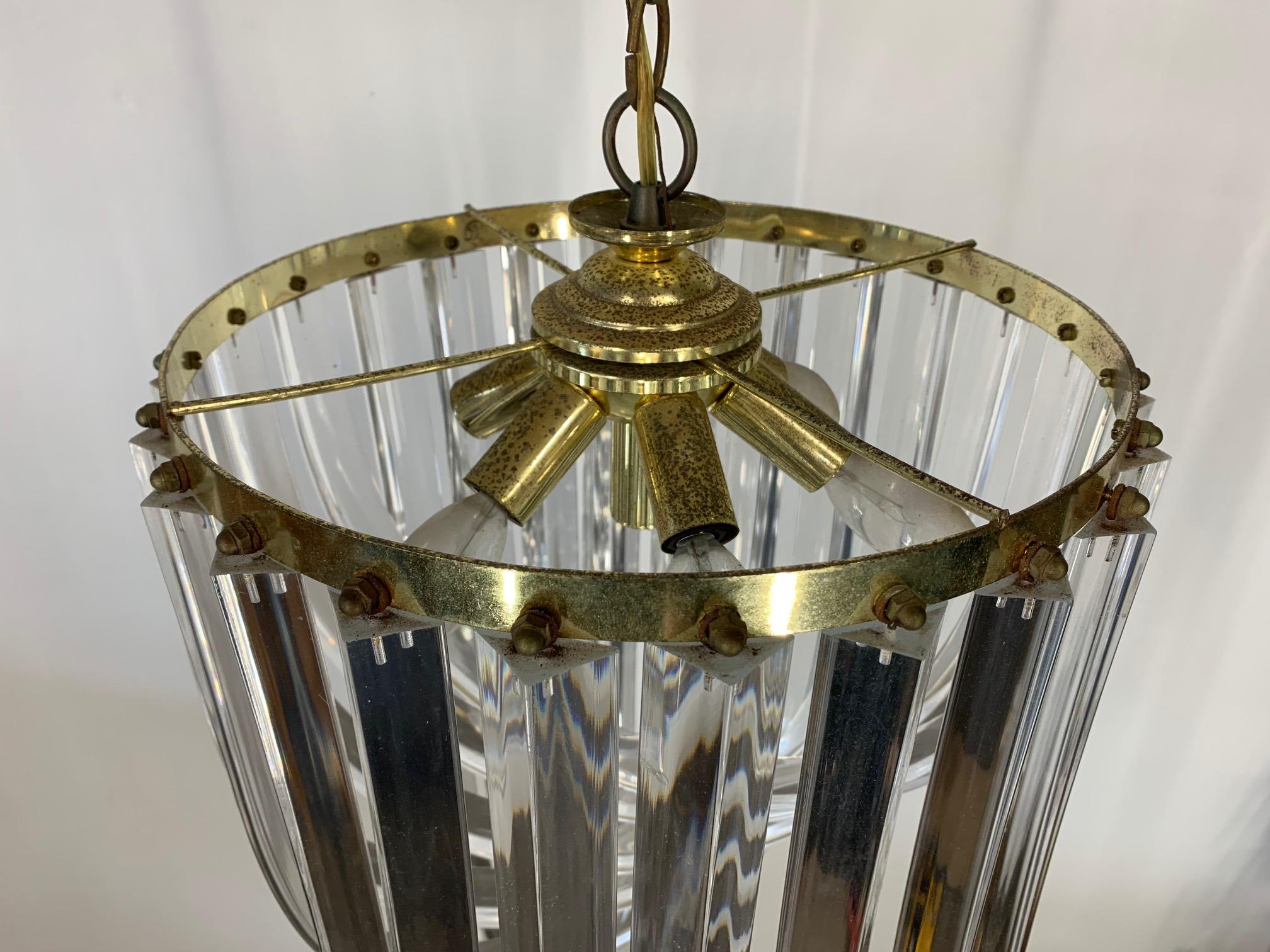 Vintage Lucite Hoop Ribbon Chandelier 4