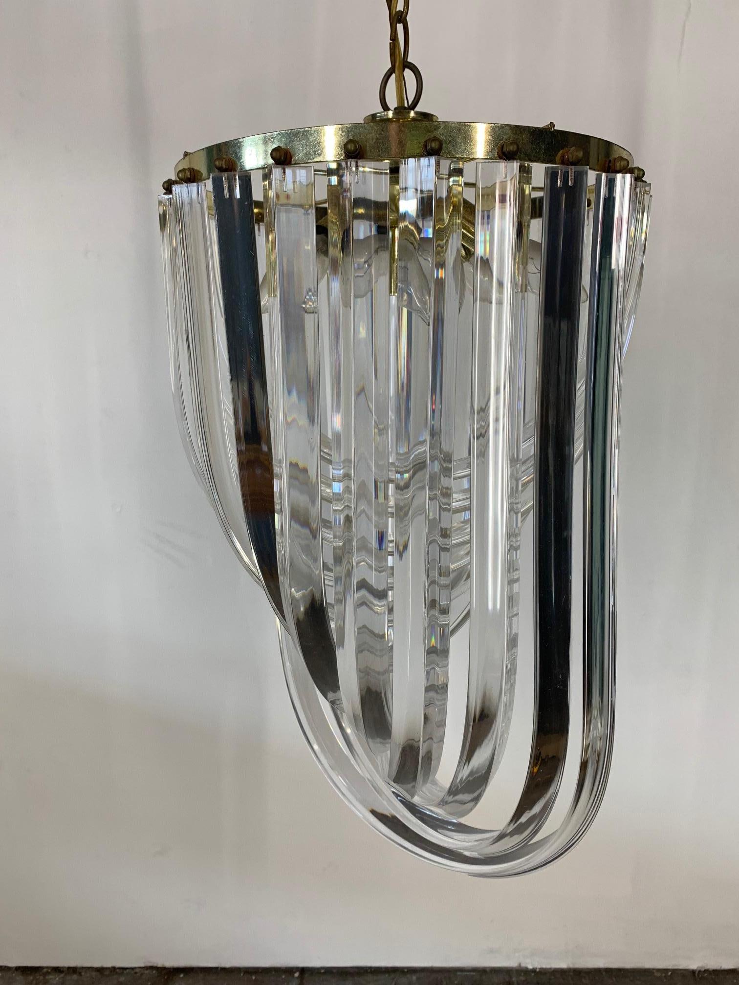 lucite ribbon chandelier