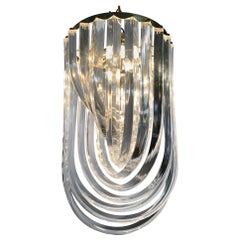 Retro Lucite Hoop Ribbon Chandelier