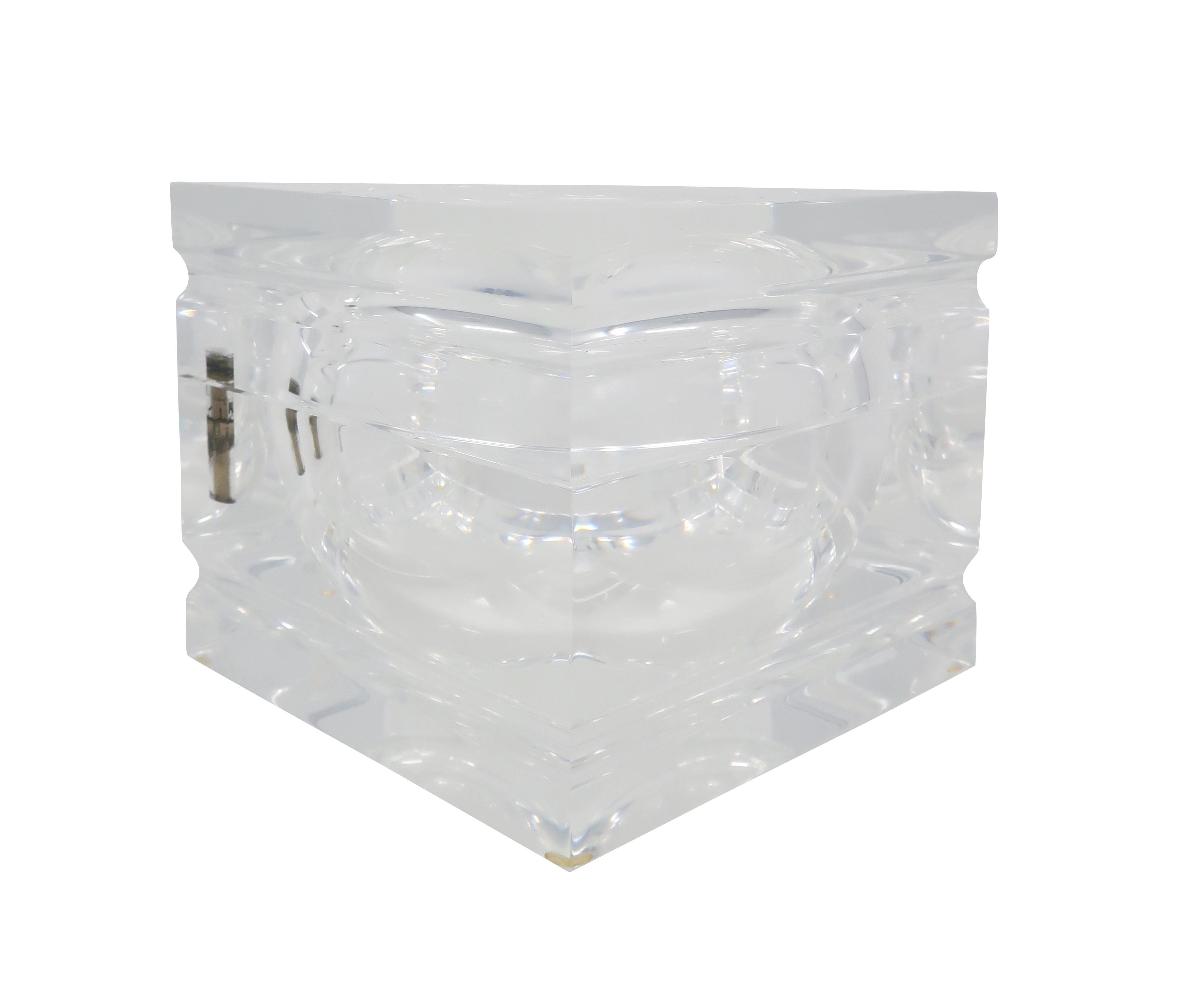 Mid-Century Modern Vintage Lucite Ice Bucket by Alessandro Albrizzi For Sale