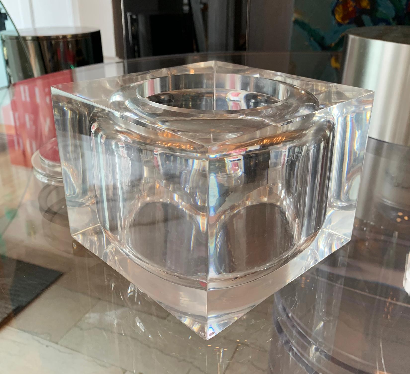 American Vintage Lucite Ice Bucket For Sale