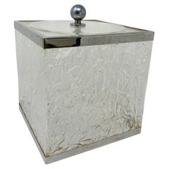 Cubitera vintage de Lucite con efecto hielo al estilo de Willy Rizzo, Italia Años 70