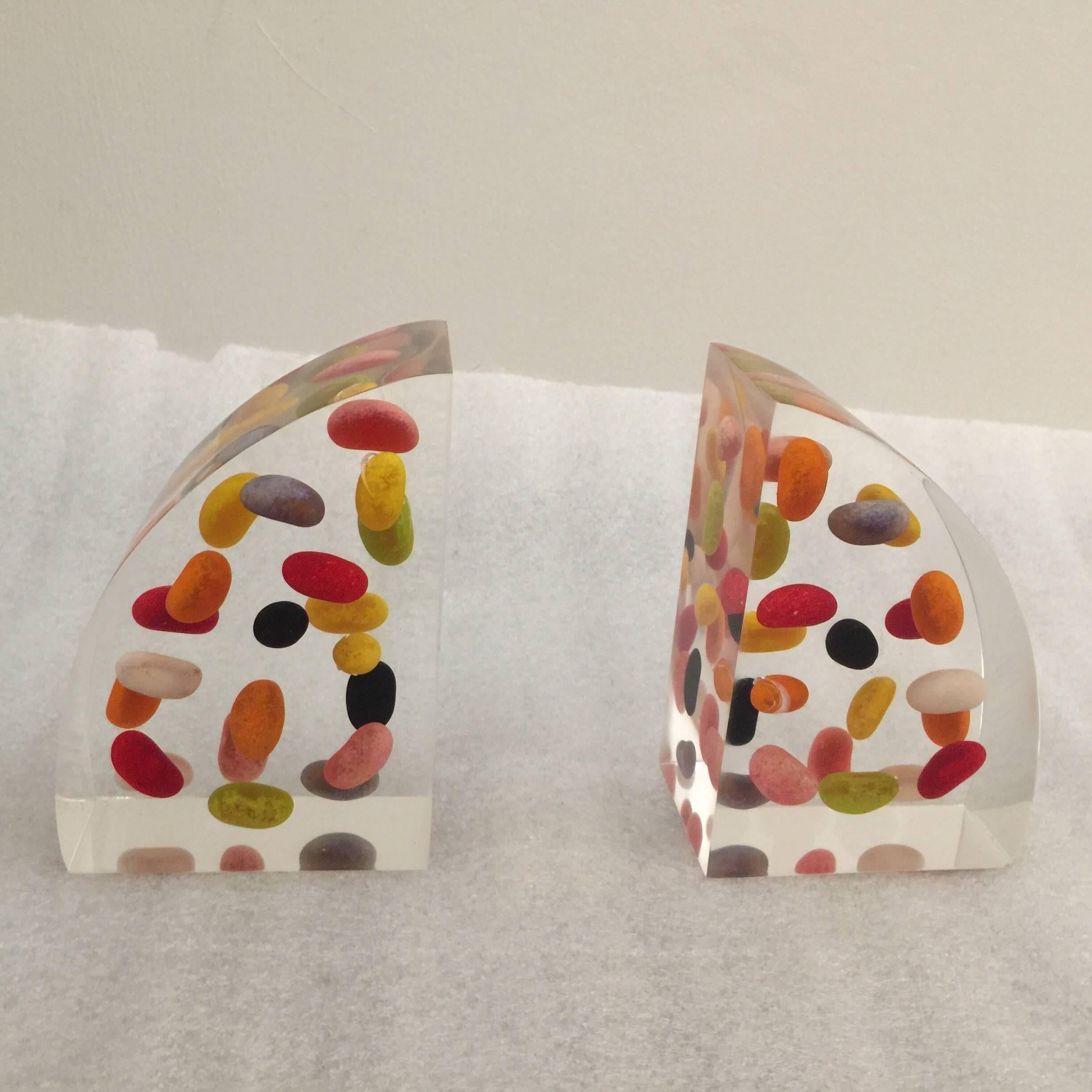 American Vintage Lucite Jellybean Bookends