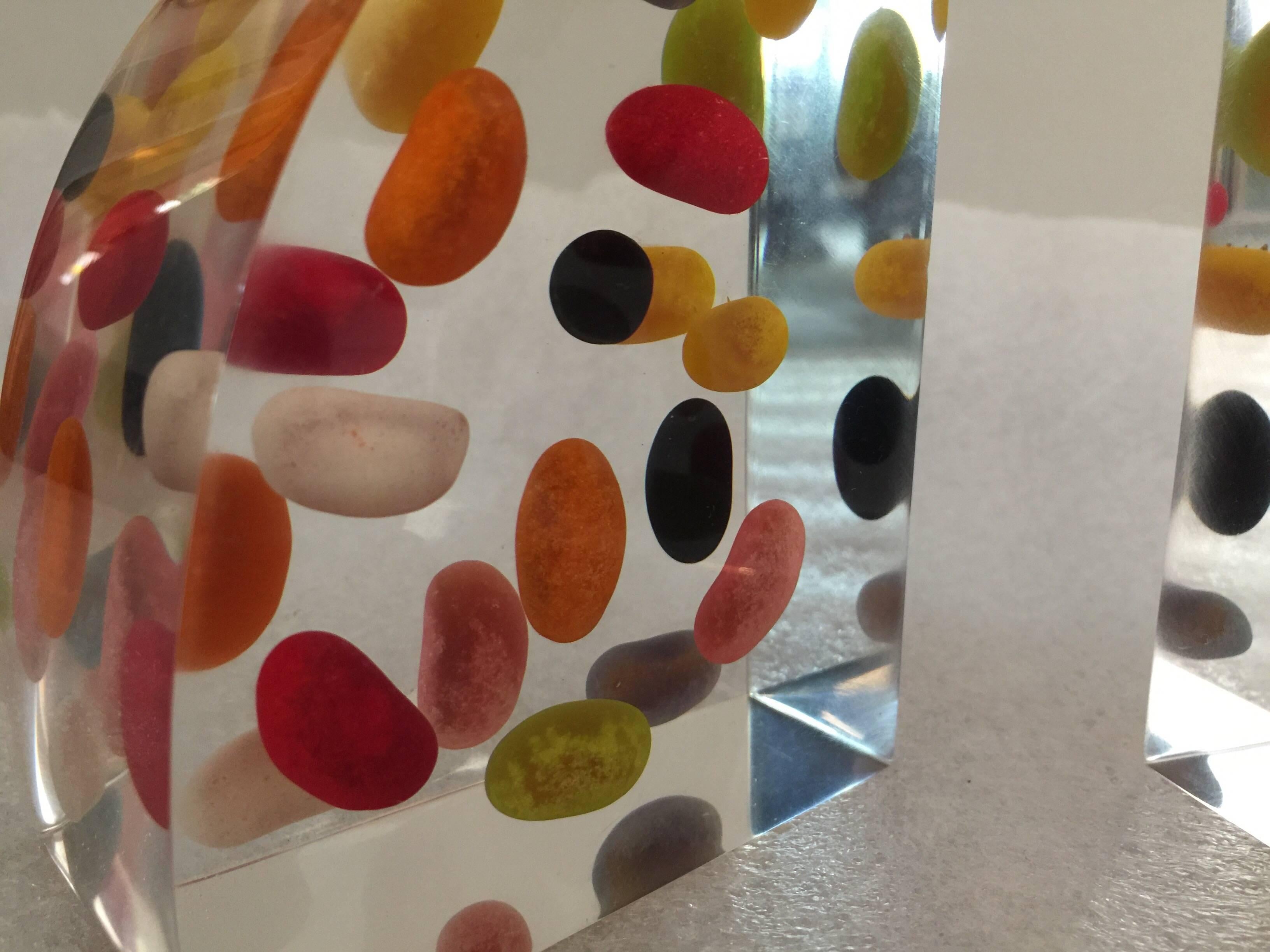 Late 20th Century Vintage Lucite Jellybean Bookends