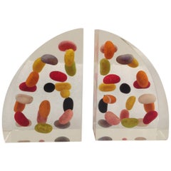 Vintage Lucite Jellybean Bookends