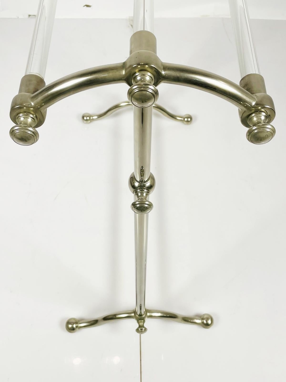 Vintage Lucite & Nickel Freestanding Towel Holder 3