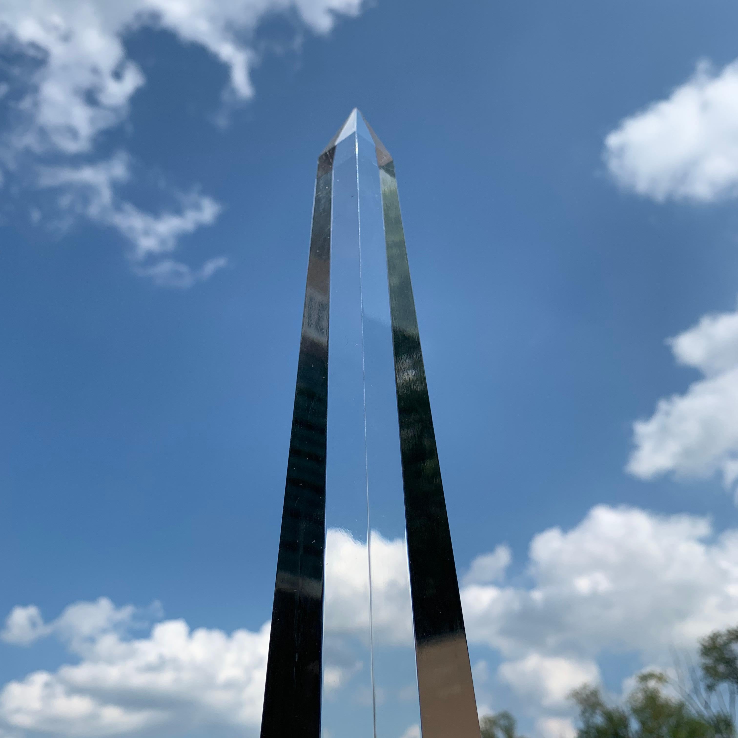 20th Century Vintage Lucite Obelisk Decorative Sculpture