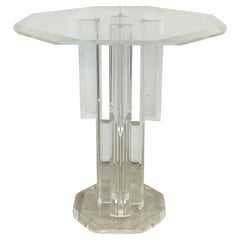 Tavolo con piedistallo in lucite vintage